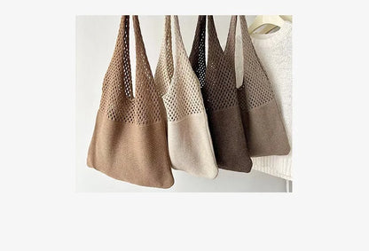 All-In-One Knitted Female Maldives Letter Woven Tote Bag Large Capacity Fashionable Women's Shoulder Bag