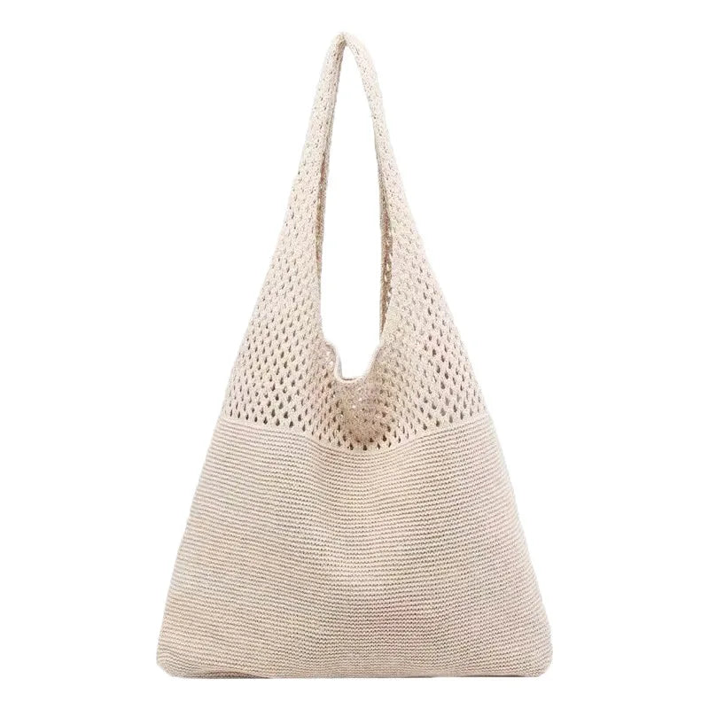 All-In-One Knitted Female Maldives Letter Woven Tote Bag Large Capacity Fashionable Women's Shoulder Bag