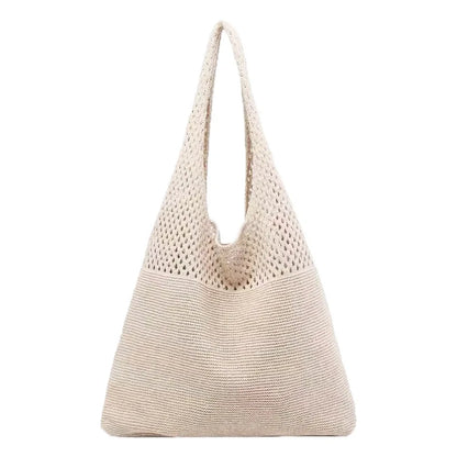 All-In-One Knitted Female Maldives Letter Woven Tote Bag Large Capacity Fashionable Women's Shoulder Bag