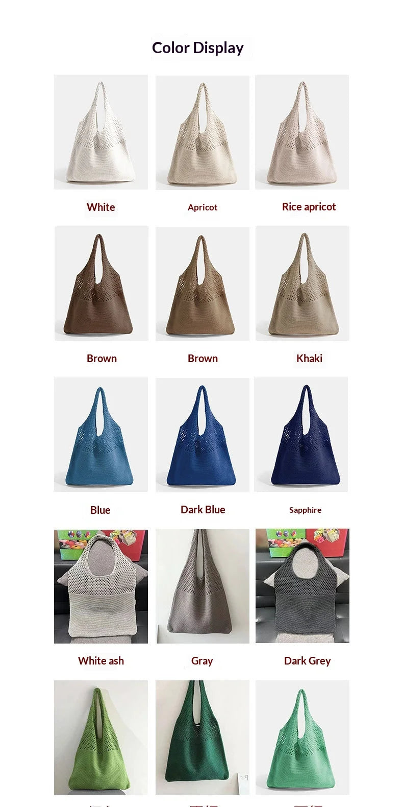 All-In-One Knitted Female Maldives Letter Woven Tote Bag Large Capacity Fashionable Women's Shoulder Bag