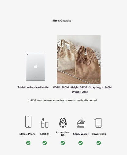 All-In-One Knitted Female Maldives Letter Woven Tote Bag Large Capacity Fashionable Women's Shoulder Bag