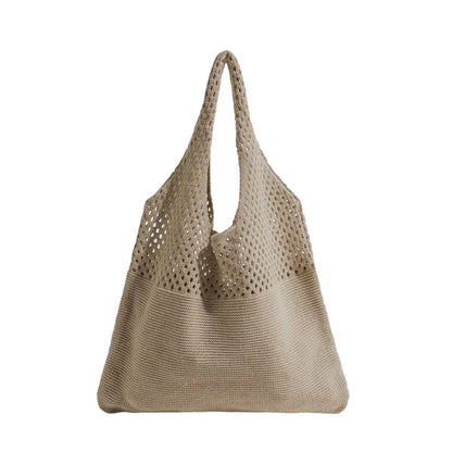 All-In-One Knitted Female Maldives Letter Woven Tote Bag Large Capacity Fashionable Women's Shoulder Bag