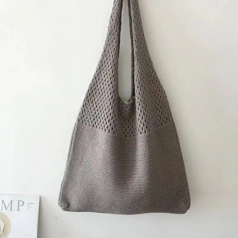 All-In-One Knitted Female Maldives Letter Woven Tote Bag Large Capacity Fashionable Women's Shoulder Bag
