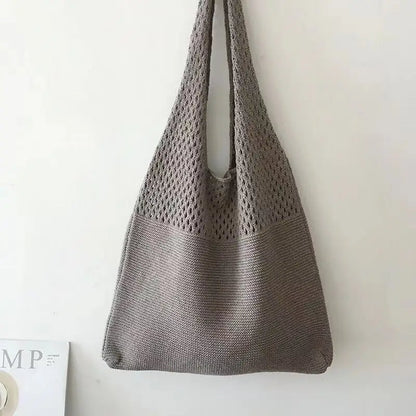 All-In-One Knitted Female Maldives Letter Woven Tote Bag Large Capacity Fashionable Women's Shoulder Bag