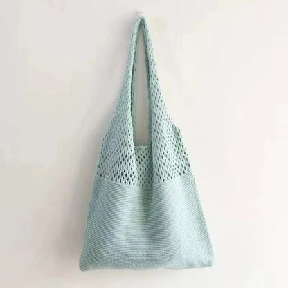 All-In-One Knitted Female Maldives Letter Woven Tote Bag Large Capacity Fashionable Women's Shoulder Bag