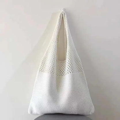All-In-One Knitted Female Maldives Letter Woven Tote Bag Large Capacity Fashionable Women's Shoulder Bag