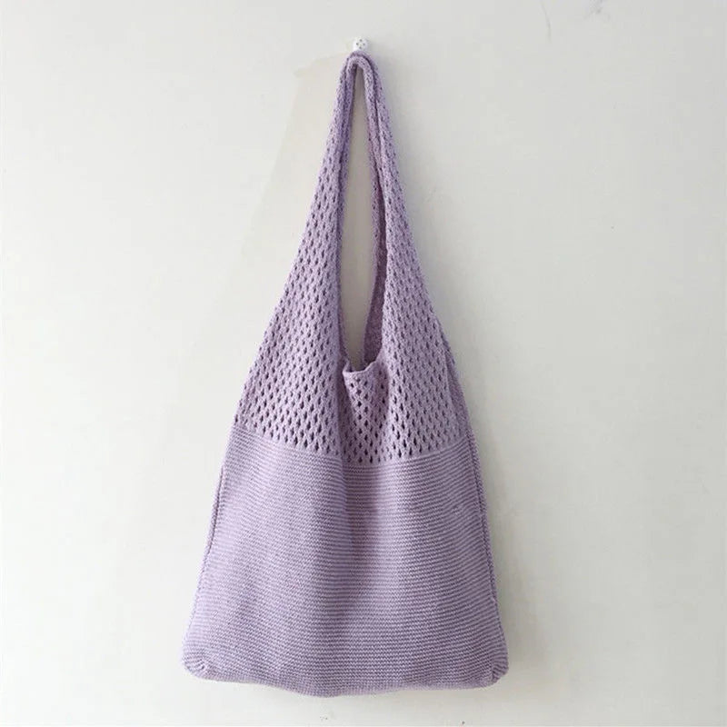 All-In-One Knitted Female Maldives Letter Woven Tote Bag Large Capacity Fashionable Women's Shoulder Bag