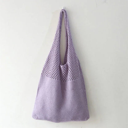 All-In-One Knitted Female Maldives Letter Woven Tote Bag Large Capacity Fashionable Women's Shoulder Bag