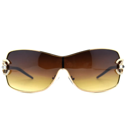 Fashion Sexy Sunglasses Women 2021 Crystal Diamond Oversized Lenses Gradient Sunglass Brand Designer Shades UV400 lunette femme
