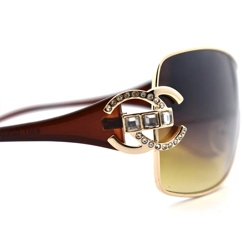 Fashion Sexy Sunglasses Women 2021 Crystal Diamond Oversized Lenses Gradient Sunglass Brand Designer Shades UV400 lunette femme
