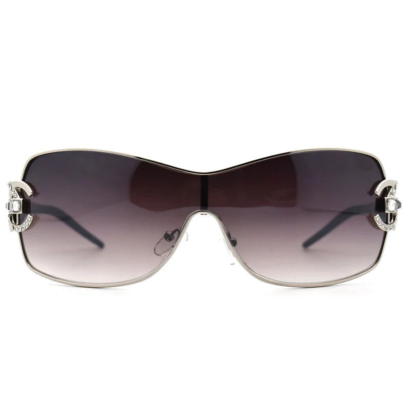 Fashion Sexy Sunglasses Women 2021 Crystal Diamond Oversized Lenses Gradient Sunglass Brand Designer Shades UV400 lunette femme