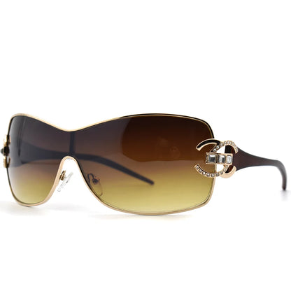 Fashion Sexy Sunglasses Women 2021 Crystal Diamond Oversized Lenses Gradient Sunglass Brand Designer Shades UV400 lunette femme