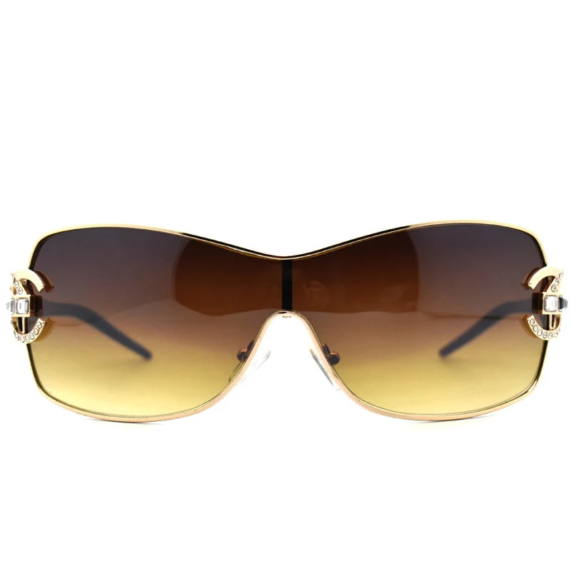 Fashion Sexy Sunglasses Women 2021 Crystal Diamond Oversized Lenses Gradient Sunglass Brand Designer Shades UV400 lunette femme