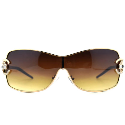 Fashion Sexy Sunglasses Women 2021 Crystal Diamond Oversized Lenses Gradient Sunglass Brand Designer Shades UV400 lunette femme