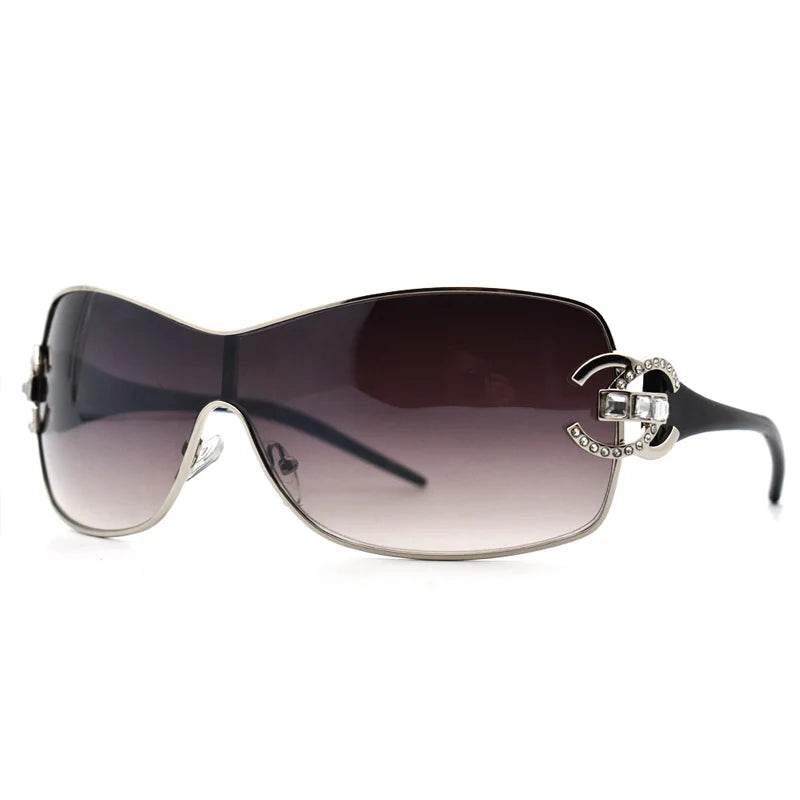Fashion Sexy Sunglasses Women 2021 Crystal Diamond Oversized Lenses Gradient Sunglass Brand Designer Shades UV400 lunette femme