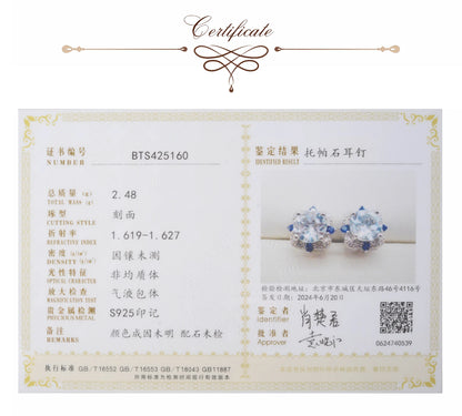 Potiy 925 sterling silver Natural Sky Blue Topa Earring for women jewellery elegant sets  retro luxury quality  valentines Gifts